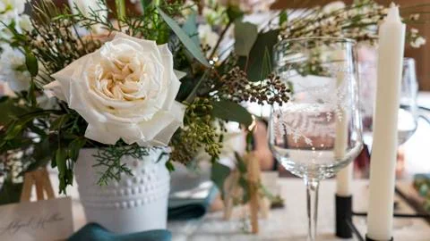 Example of Wedding Table Setting Foto stock