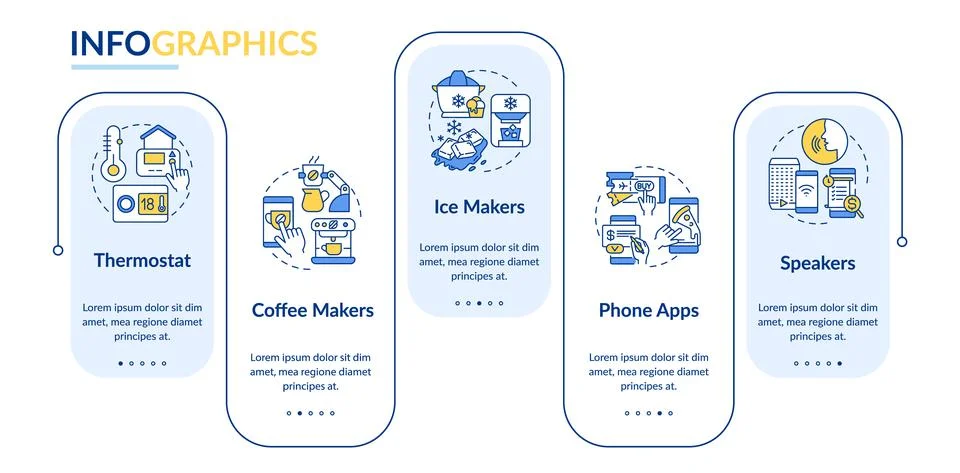 Examples of daily automation rectangle infographic template イラスト素材