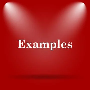 Examples icon. Flat icon on red background.. Stock Illustration