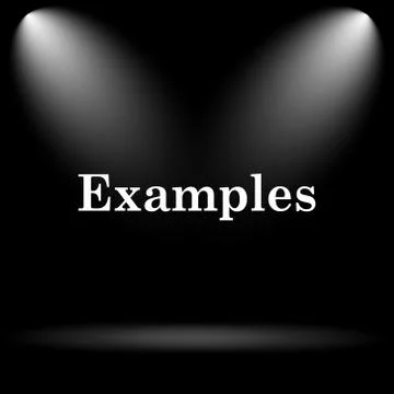 Examples icon. Internet button on black background.. Stock Illustration