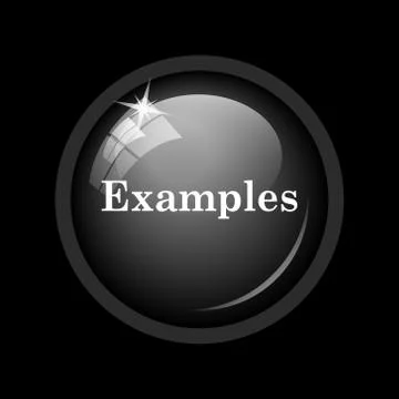 Examples icon. Internet button on black background. . Stock Illustration
