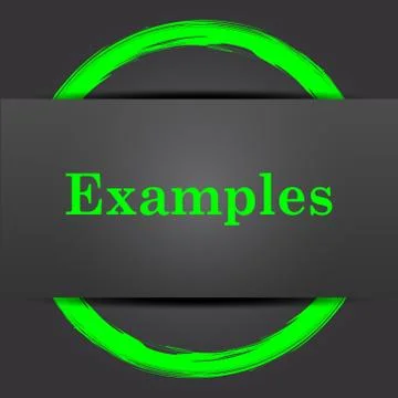Examples icon. Internet button with green on grey background.. Stock Illustration
