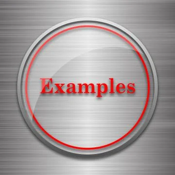Examples icon. Internet button on metallic background.. Stock Illustration
