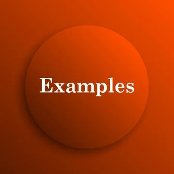 Examples icon. Internet button on orange background. 库存插图