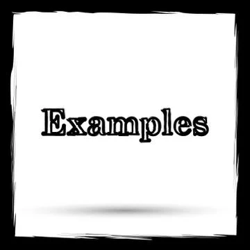 Examples icon. Internet button on white background. Outline design imitating  Stock Illustration
