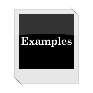 Examples icon within a photo on white background. Stock Illustration