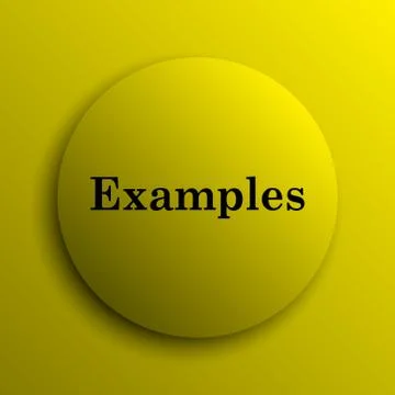 Examples icon. Yellow internet button.. Stock Illustration