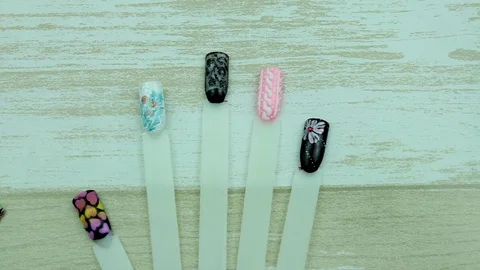 Examples of manicure nails four Stock Footage 76179439