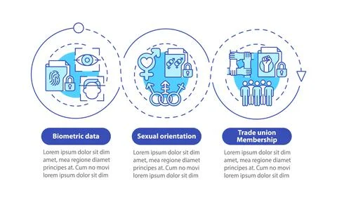 Examples of personal data blue circle infographic template イラスト素材