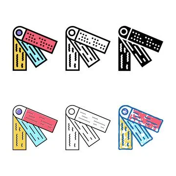 Examples set textiles drapery shop color icon vector Stock Illustration