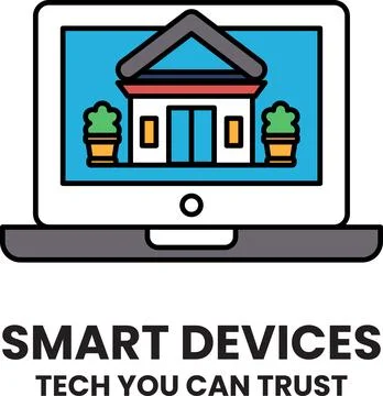 Examples of smart devices include smartphones, tablets, and smart home device Stock Illustration