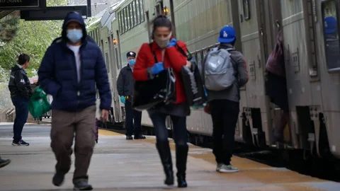 Examples of Social Distancing in the Age of Coronavirus Stock-Footage 128582287