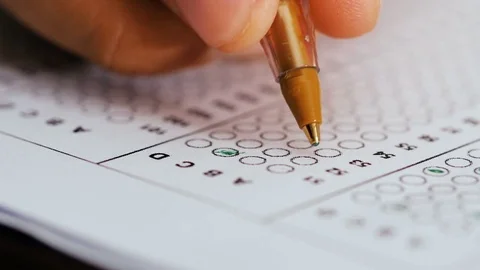 Exams: Answering the Multiple Response Test Stock Footage 78082630