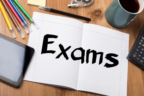 Exams - Note Pad With Text Stock Photos