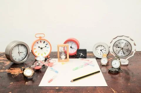 Exams Time Concept A Concept Based on an Educational Time for Learning Cop... Stock Photos