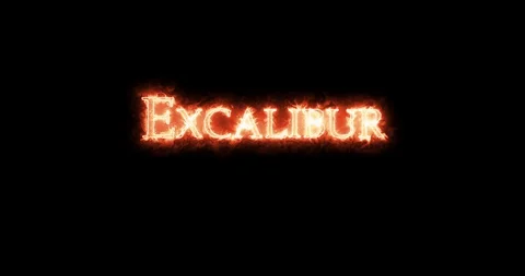 Excalibur written with fire. Loop Stock Footage 128866486