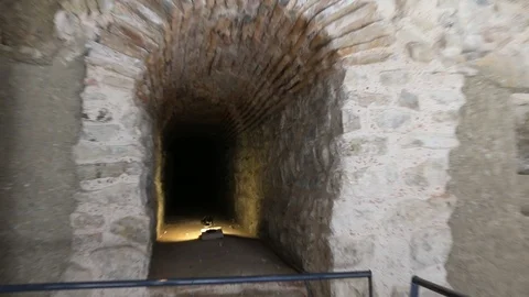 Excavated ruins of ancient structures Stock Footage 95856145