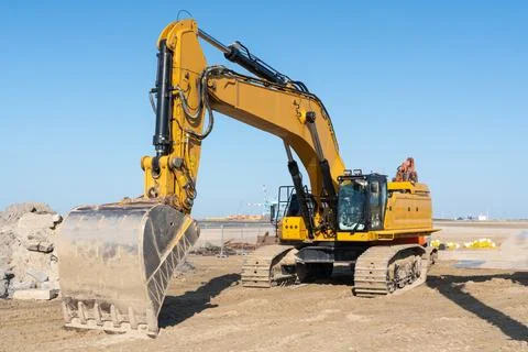 An excavating crane Stock Photos