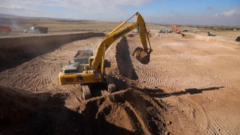 Excavating the ground for construction Stock Footage 167052794