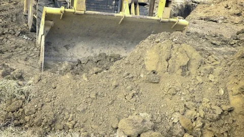 Excavating of hole, digger works. Construction machinery, ground works. Vidéo 88068010