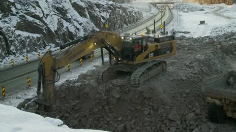 Excavating rocks 4 Stock Footage 11882649