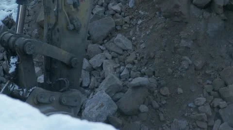 Excavating rocks Stock Footage 11882099