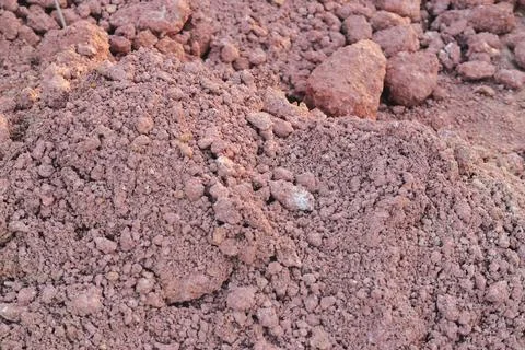 Excavation of clay soil for construction projects local site nature outdoor.. 库存照片