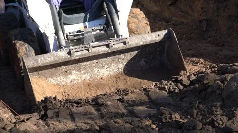 Excavation machine Bobcat - Slowmotion Stock Footage 142962470
