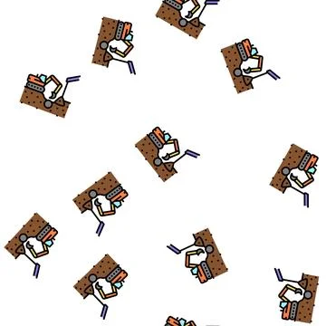 Excavation pipe from ground vector seamless pattern Stock Illustration