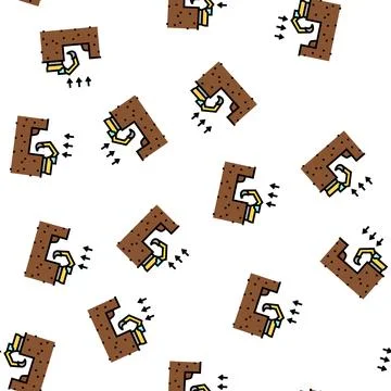 Excavation pit for building vector seamless pattern Ilustración de archivo