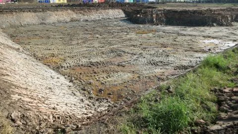 Excavation soil for building apartment building at thailand Stock Photos