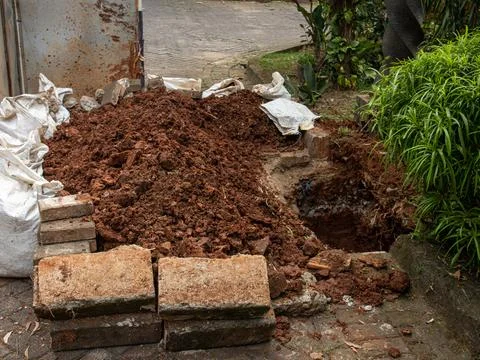 Excavation of underground cables Stock Photos