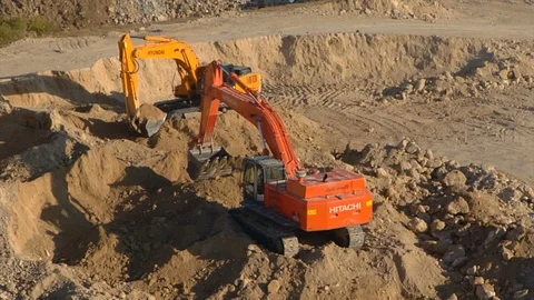 Excavation work with bucket for construction Stock-Footage 129595751