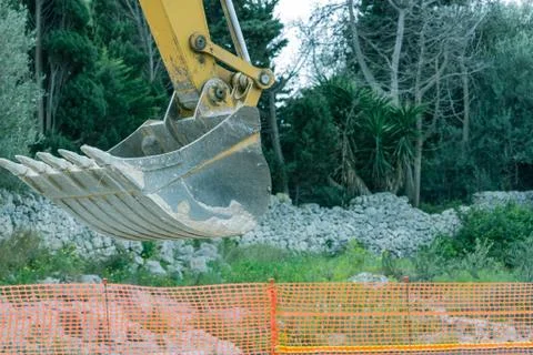 The excavator in activity Stock Photos