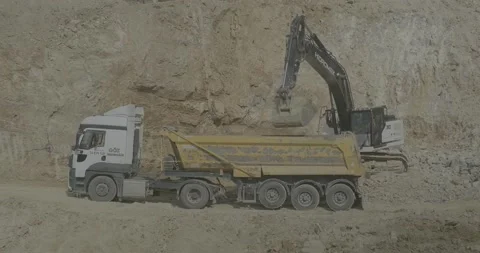 Excavator and loader at construction site Stock Footage 237624956
