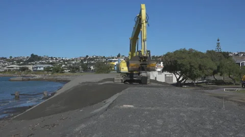 Excavator and shingle HD Stock Footage 43446441
