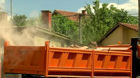 Excavator and Sidecar Video stock 11408099