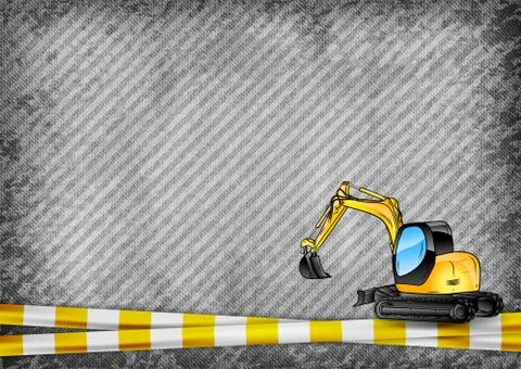 Excavator on the background 스톡 일러스트