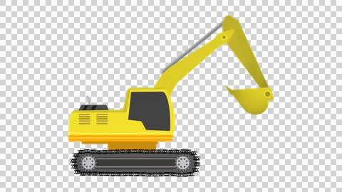 Excavator, Backhoe digging, Construction machinery, construction machinery Stock Illustration