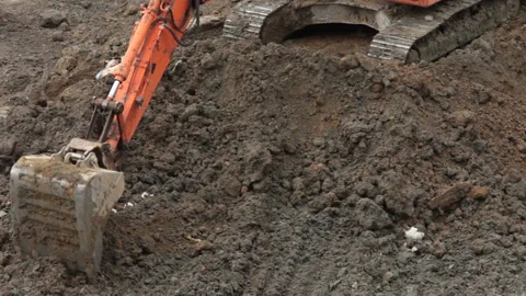 Excavator bucket digging Stock Footage 103690855