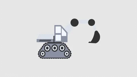 Excavator bucket loader moving forward animation 動画素材 332690638