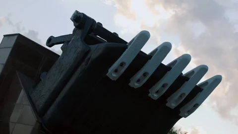 Excavator bucket. Stop motion Video stock 112392468