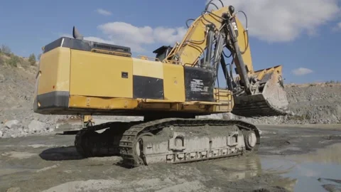 The excavator in career Stock Footage 130754981