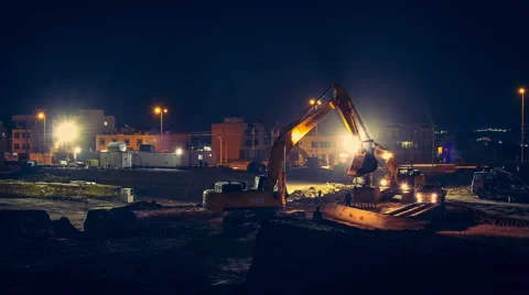 Excavator carry pipe Stock Footage 41092865