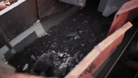 Excavator, coal loading, conveyor Stock Footage 81580739