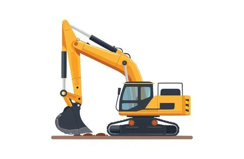 Excavator color icon vector, isolated on white background. Beautiful excava.. Stock Illustration
