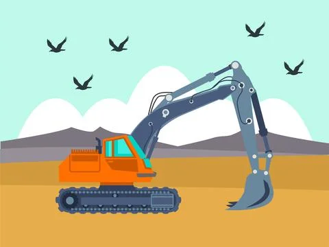 Excavator Concept Illustration Stock Illustration