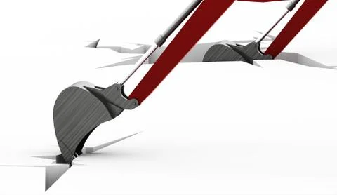 Excavator concept rendered on white background Stock Illustration