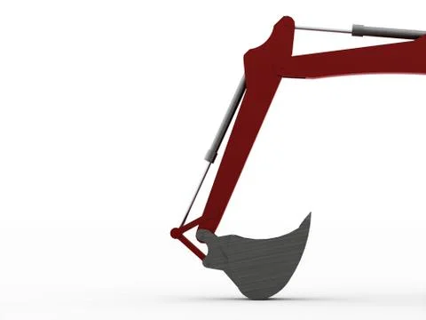 Excavator concept rendered on white background Stock Illustration