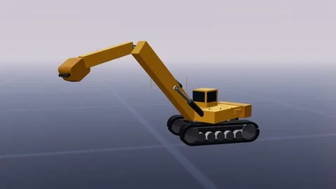 Excavator construction 3d loop 3D animation seamless loop Stock Footage 341780603